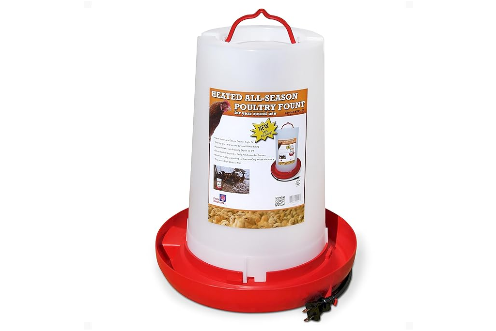Fontaine à volaille chauffée de 3 gallons