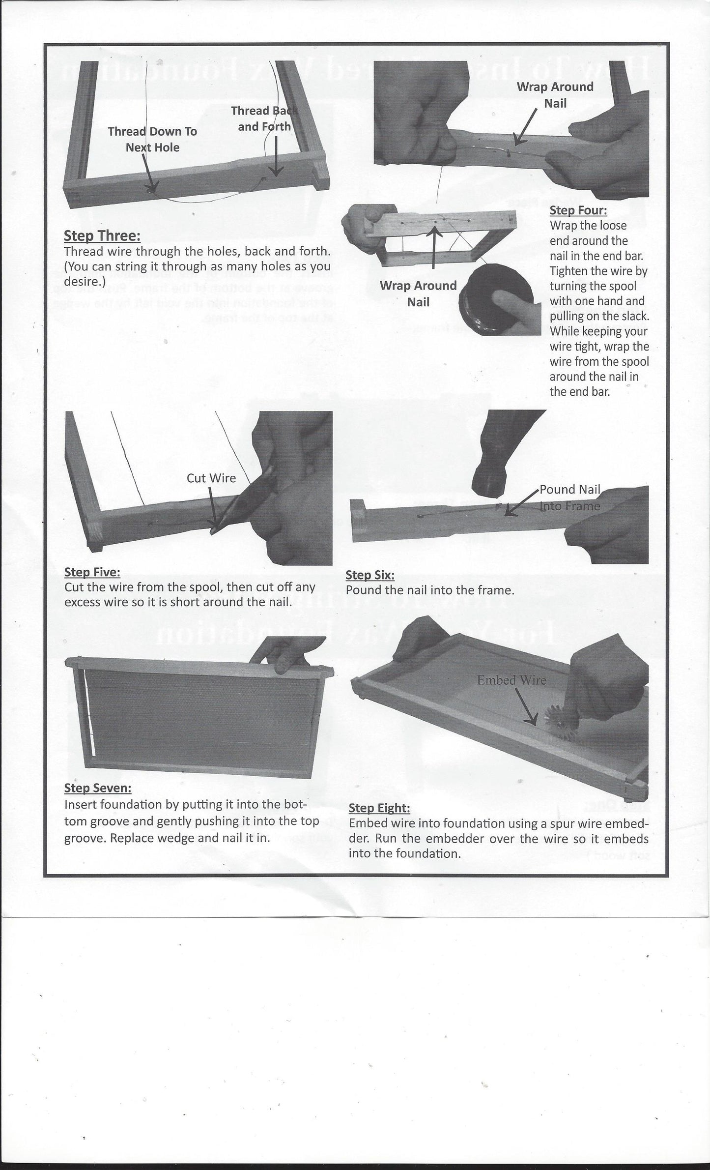 Shallow Wedge & Groove Frames for Wax Foundation
