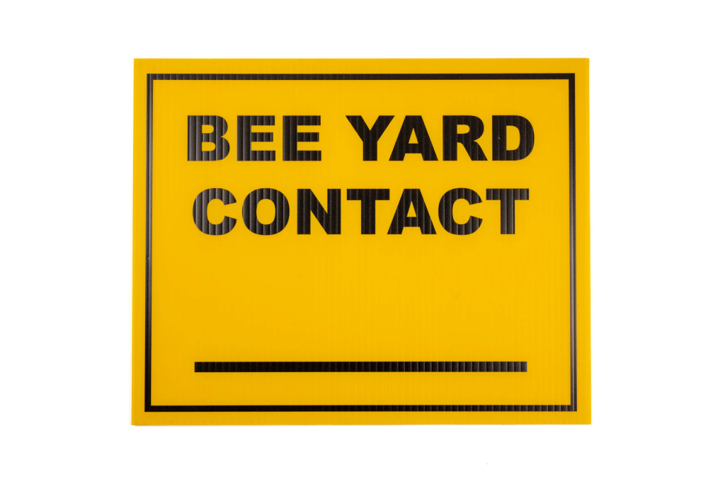 Bee Yard Contact Sign