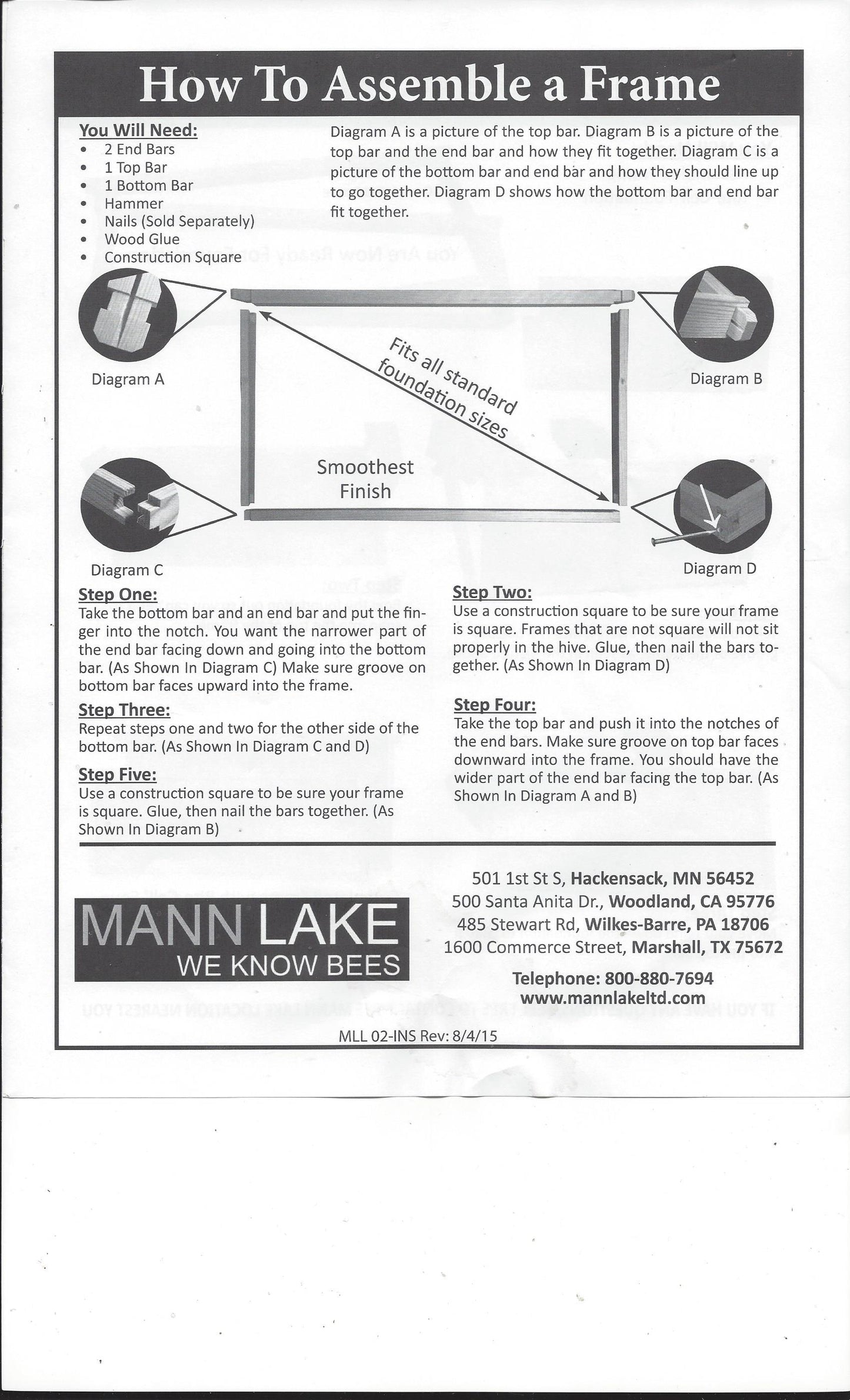 Medium Unassembled Frames for Plastic Foundation